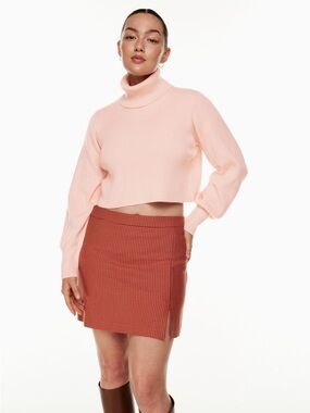 Wilfred Rebecca Turtleneck Sweater Peach XS Merino Wool